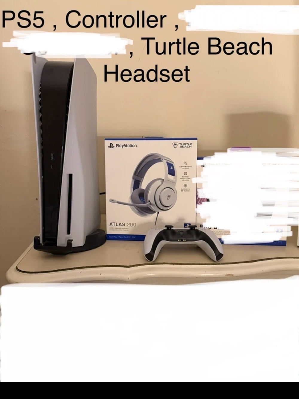 Sony PS5 Console Bundle with White and Black DualSense + White and Blue Headset